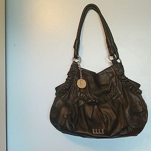 Elle black and pink interior purse
